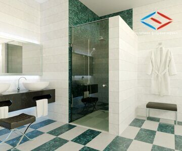 визуализация душевой перегородки Aquawall Basik